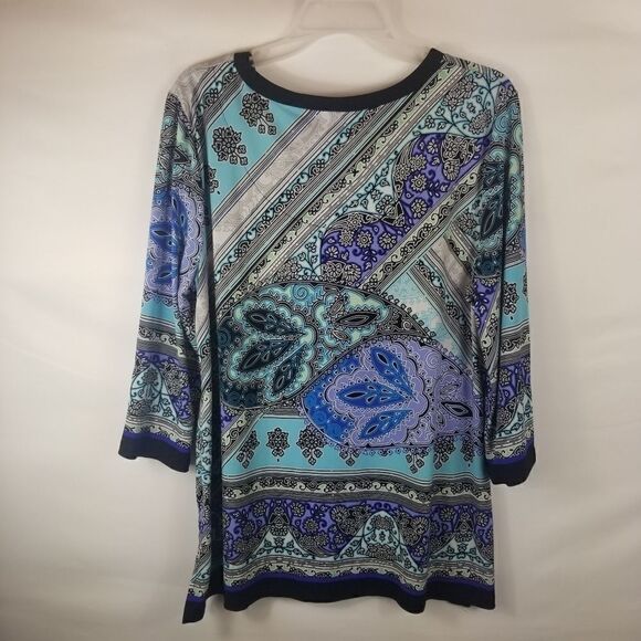 JM COLLECTION TUNIC TOP W/CHAIN DETAIL. SZ L - Picture 11 of 16